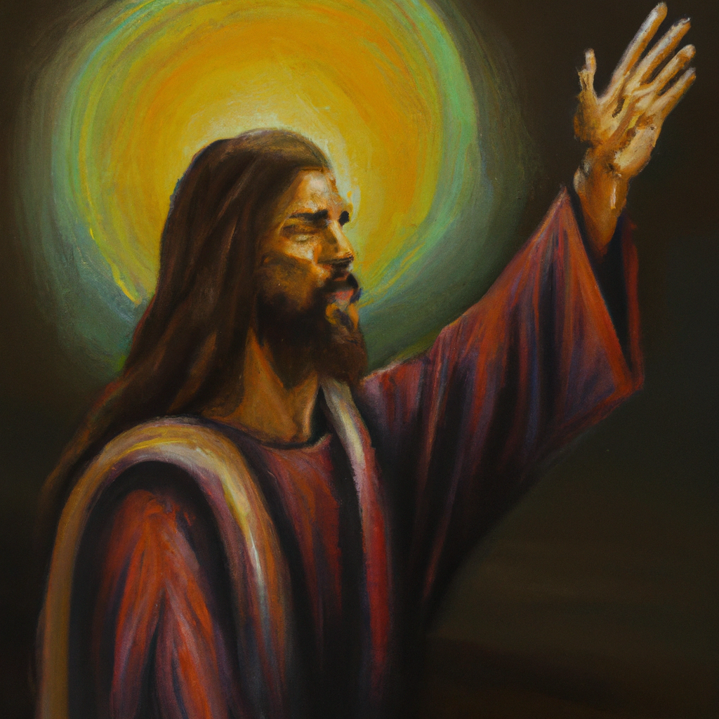 Image generated from Dall.e prompt 'An expressive oil painting of Jesus went away but left a comforting light: a promise that He will be with us always.' in 6.204066991806 seconds, which in turn was generated by the text-davinci-003 model from OpenAI