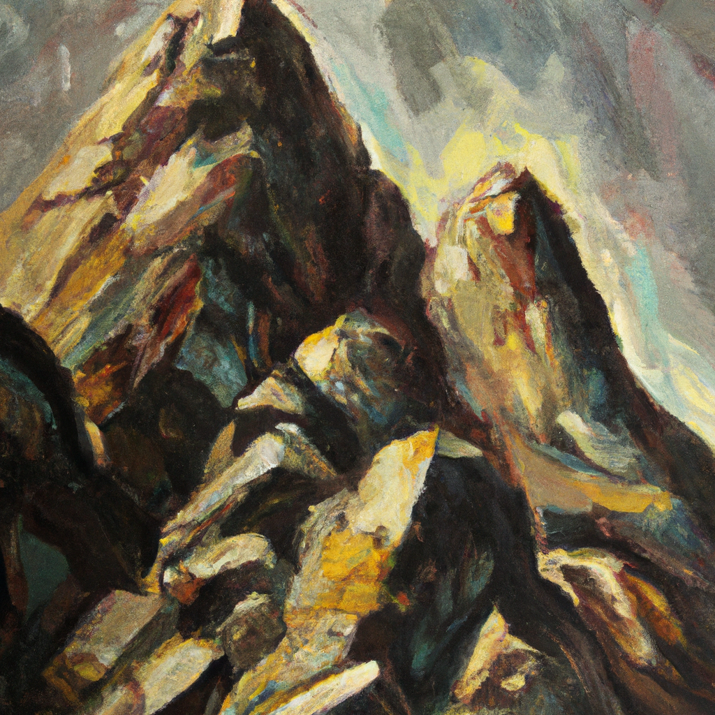 Image generated by AI from Dall.e prompt 'An expressive oil painting of Stability and trust are the foundations of a strong life, like rocks upholding a majestic mountain.'