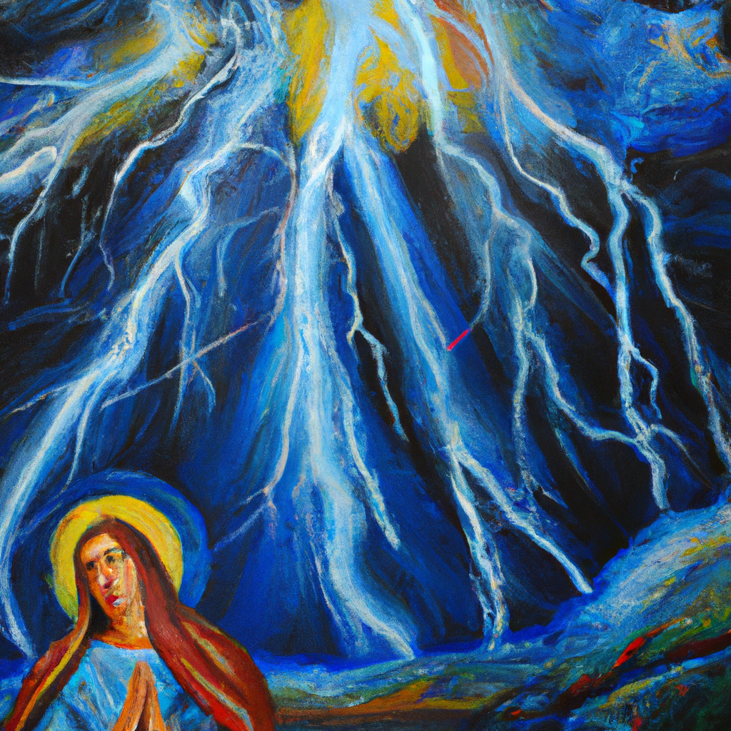 Image generated from Dall.e prompt 'An expressive oil painting of God is a shelter in a thunderstorm - a safe haven, always with us.'