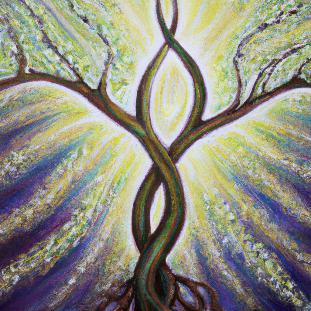 Image generated from Dall.e prompt 'An expressive oil painting of A tree of life, with redeemed branches grafted back, nourished by faith, hope and love; for God's glory.'