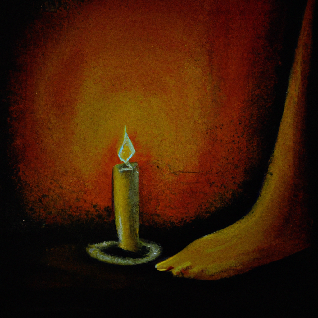 Image generated from Dall.e prompt 'An expressive oil painting of Lamp guiding my feet in dark, teachings of love and faith fuelling my soul's journey.'