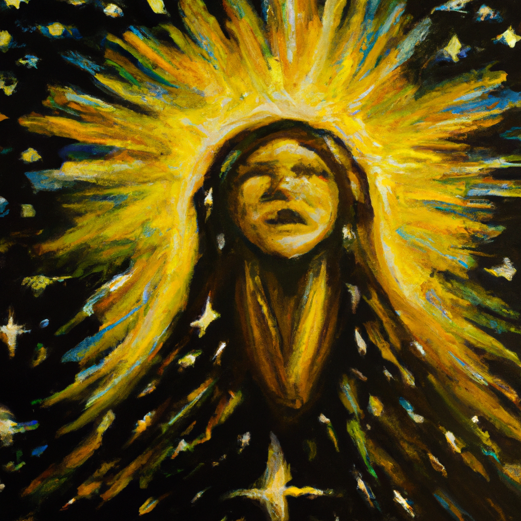 Image generated by AI from Dall.e prompt 'An expressive oil painting of Contentment in Christ radiates from a hungry heart, beaming with fulfillment like bright stars against dark night.'