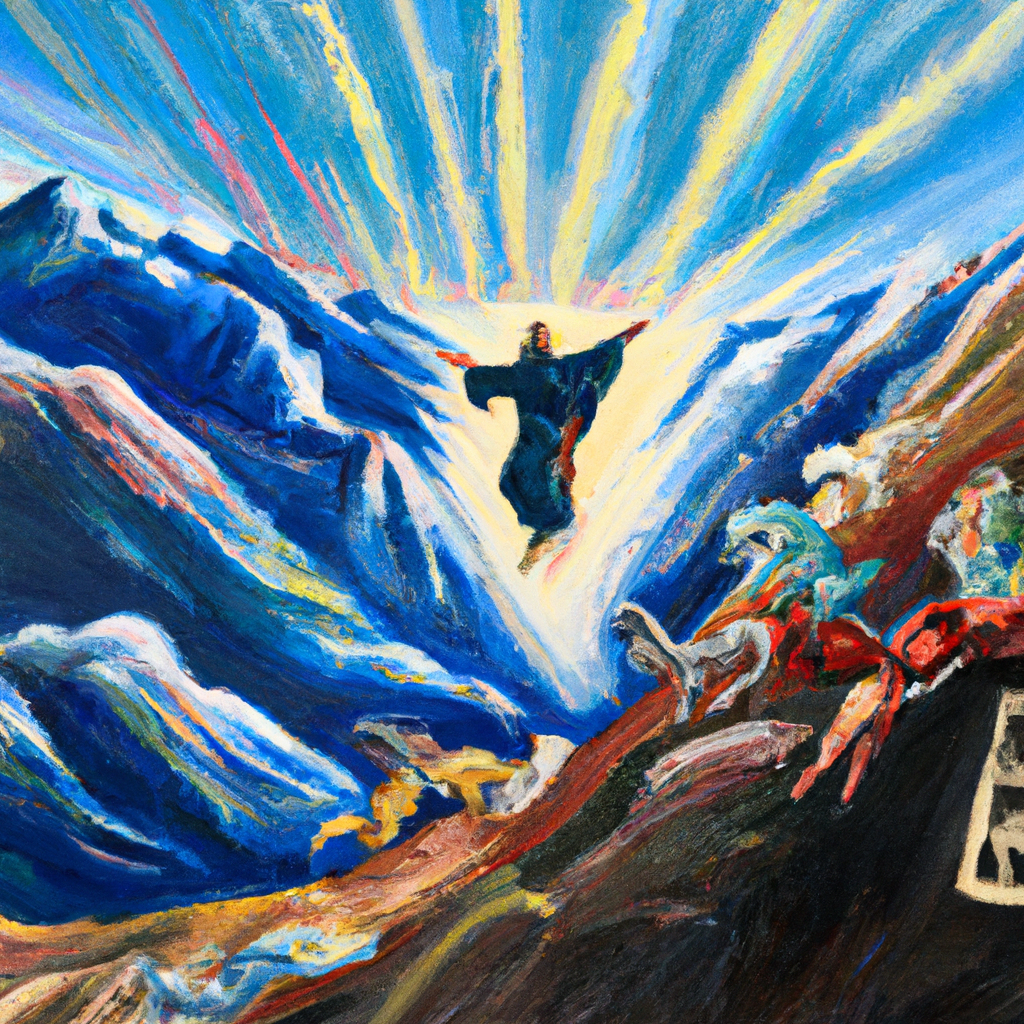 Image generated by AI from Dall.e prompt 'An expressive oil painting of A messenger runs across the mountains, announcing peace and salvation, while all creation rejoices in praise.'