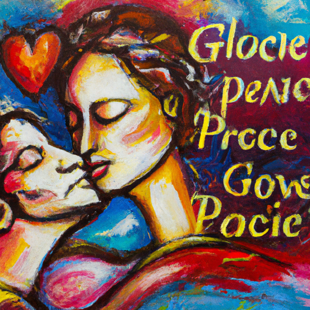 Image generated from Dall.e prompt 'An expressive oil painting of God's love brings peace like a gentle rain, righteousness and faithfulness meet, justice and peace kiss.'