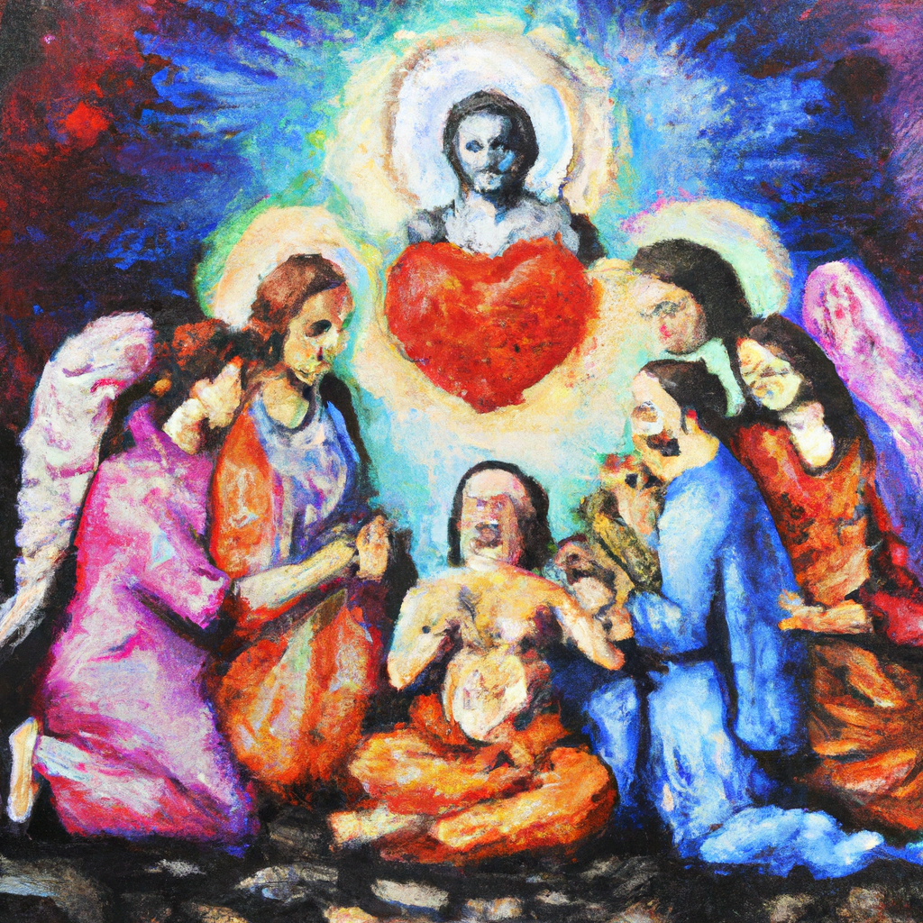 Image generated by AI from Dall.e prompt 'An expressive oil painting of God carving new covenant in hearts, inscribing law within, acting as their God, people as His own.'