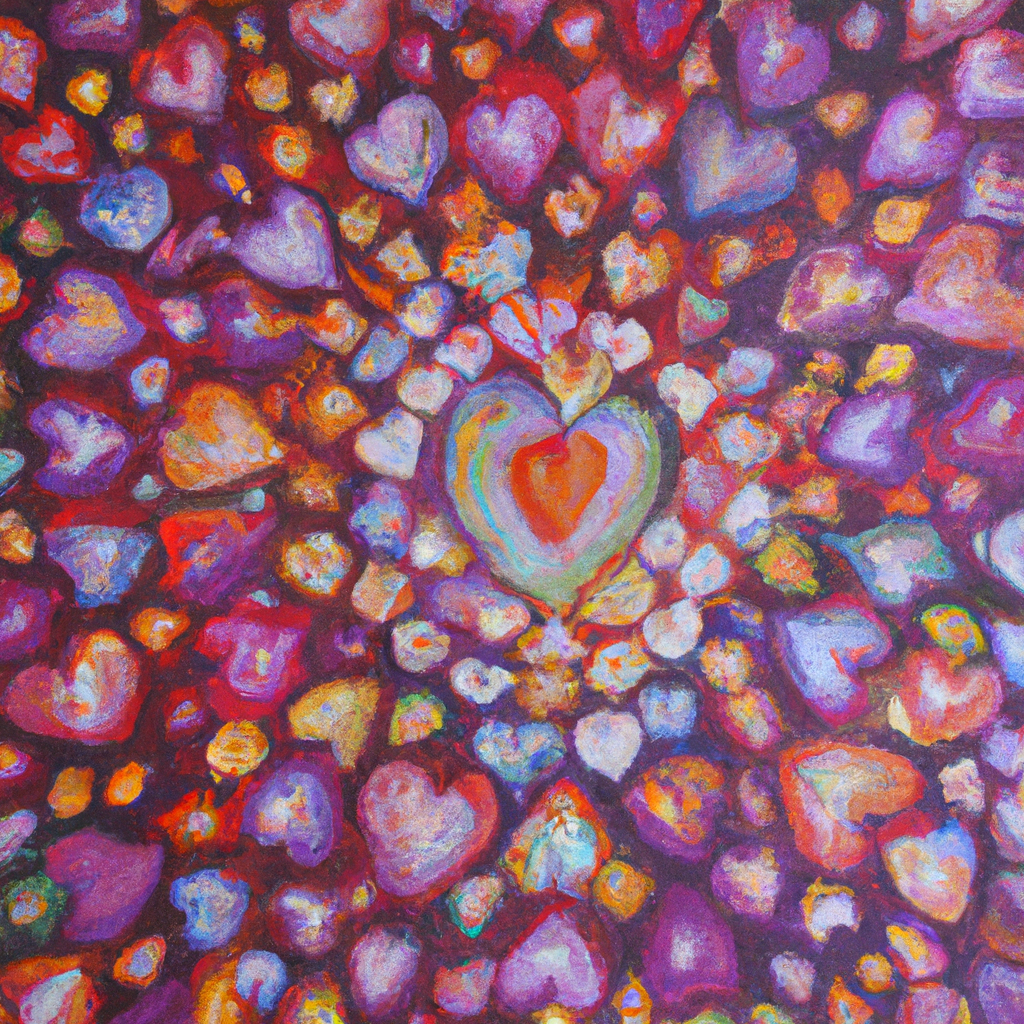 Image generated from Dall.e prompt 'An expressive oil painting of A vibrant tapestry of love, light, and connection, weaving through hearts with joy and grace.'