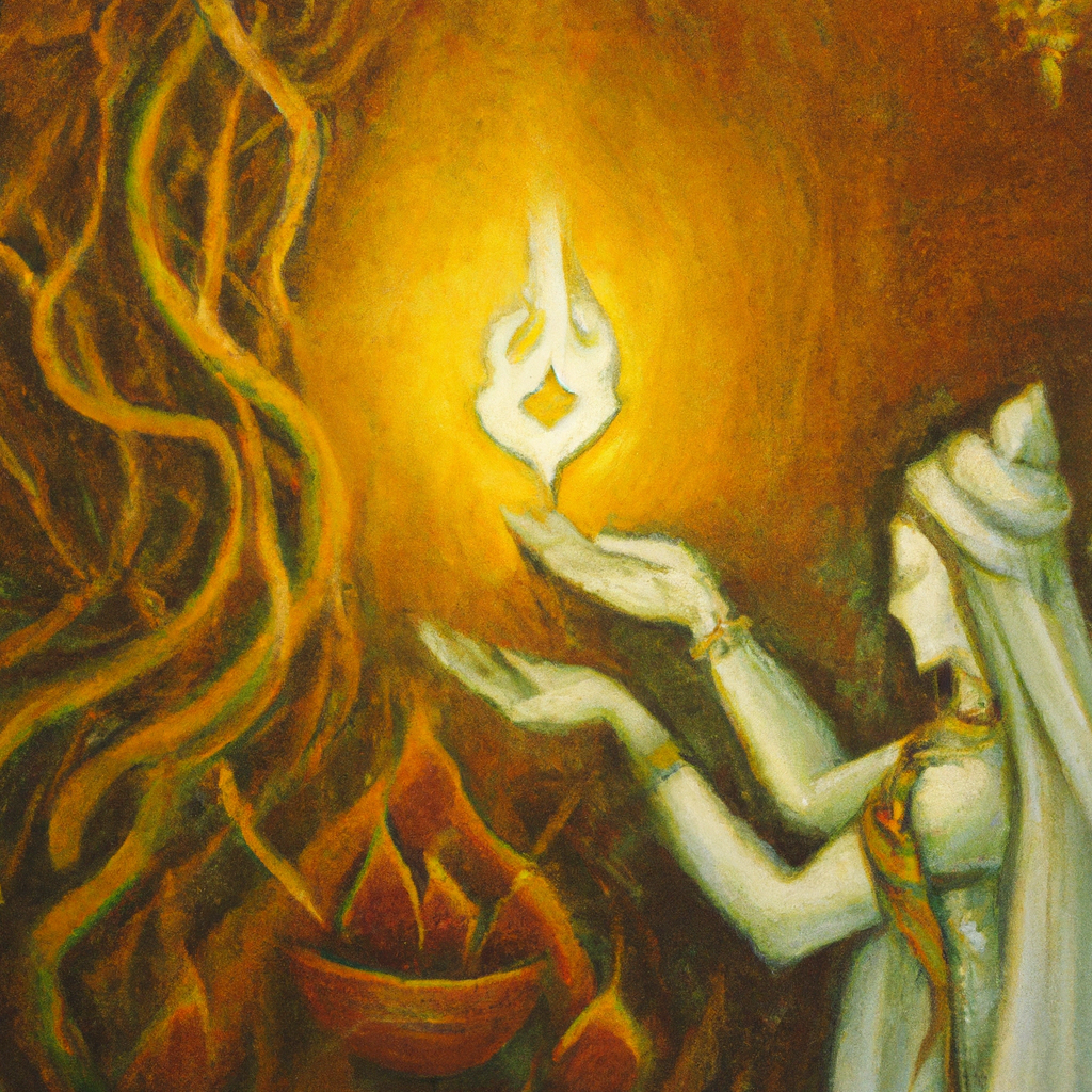 Image generated from Dall.e prompt 'An expressive oil painting of An ancient manuscript glowing with light, radiating warmth and love, offering hope, peace, and forgiveness to all.'