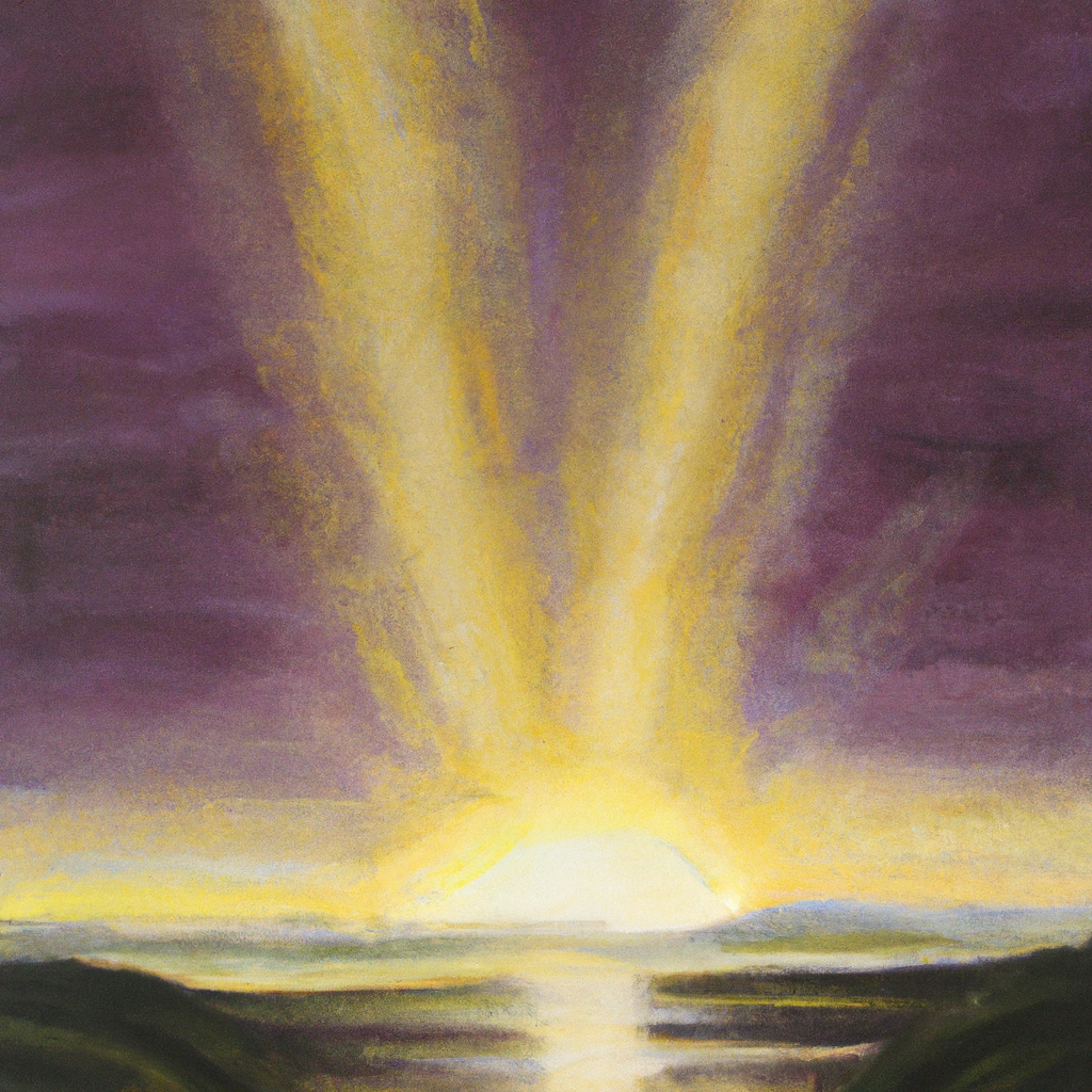 Image generated from Dall.e prompt 'An expressive oil painting of A flickering light fades into a radiant sunrise, casting shadows and revealing new hope.'