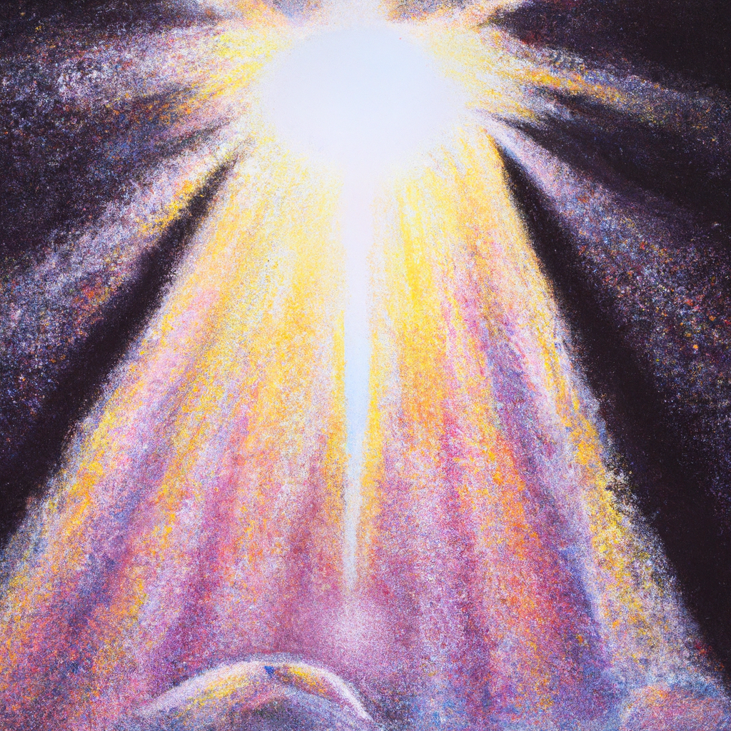 Image generated from Dall.e prompt 'An expressive oil painting of A radiant light shining down, providing protection and nourishment for those who seek refuge in God's love.'