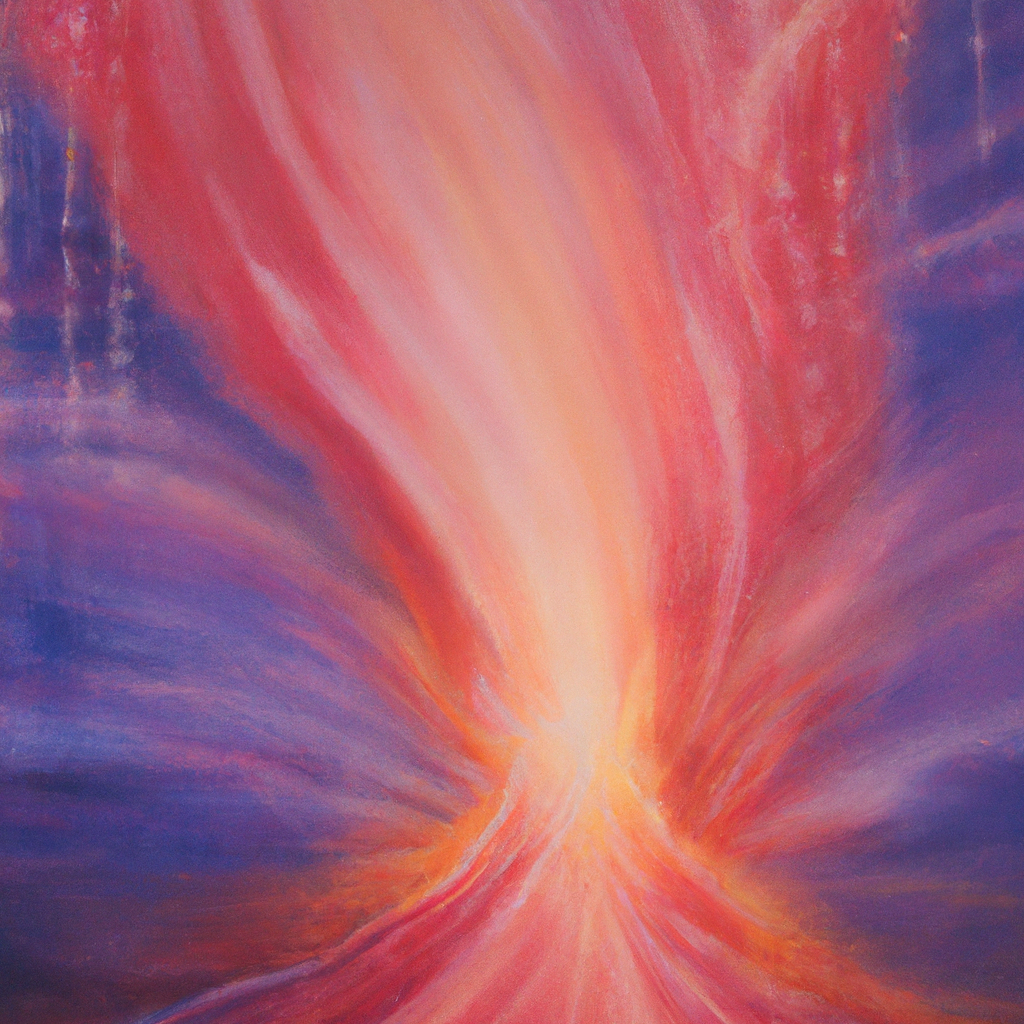 Image generated from Dall.e prompt 'An expressive oil painting of A shimmering light guides, shielding from harm, goodness embraced, peace in midst of chaos, and hope for all.'