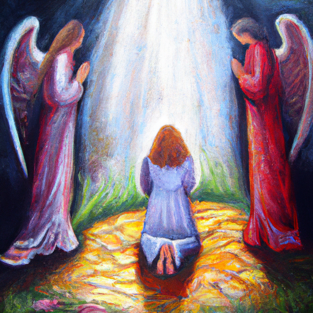 Image generated from Dall.e prompt 'An expressive oil painting of Trust in the shelter of the Most High brings peace, while angels guard your path, ensuring safety and divine protection.'