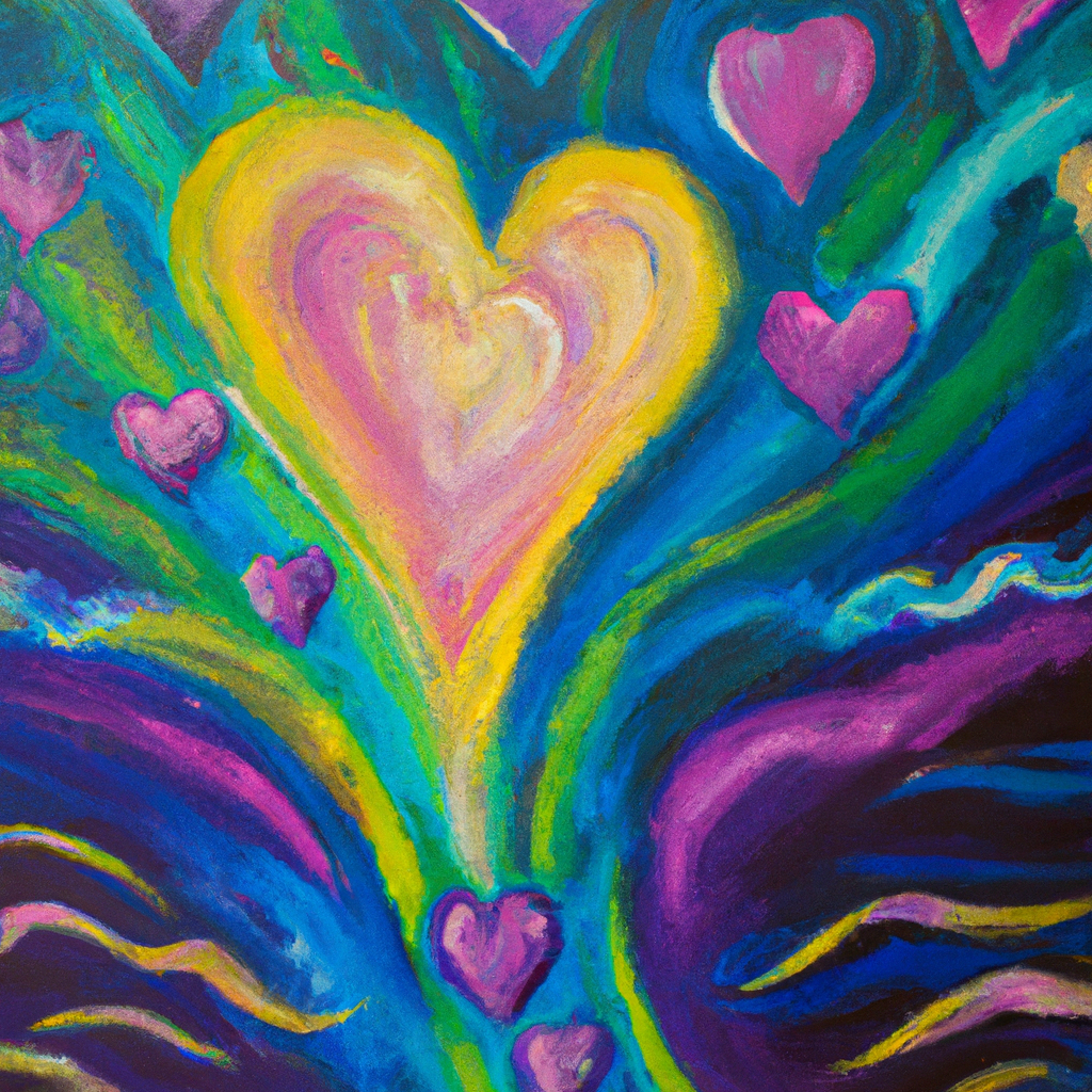 Image generated from Dall.e prompt 'An expressive oil painting of Joyful hearts connect in gratitude, love flowing abundantly as they strengthen bonds and celebrate perseverance through life's challenges together.'