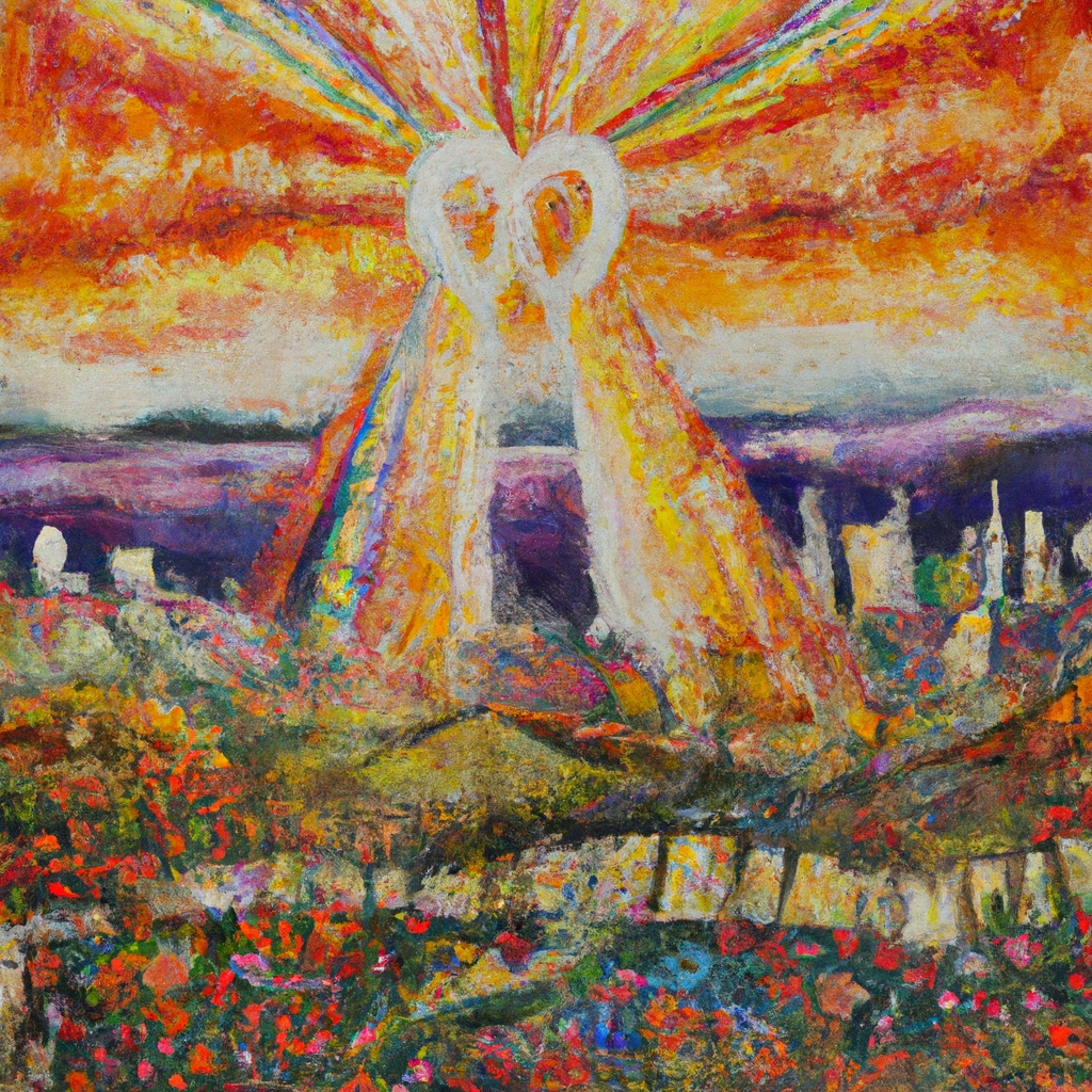 Image generated from Dall.e prompt 'An expressive oil painting of A radiant veil is lifted, revealing the splendor of truth; vibrant light transforms hearts, empowering believers to share hope boldly.'